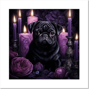 Gothic Black Pug Posters and Art